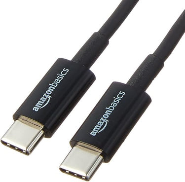 Amazon Basics Cable de carga rápida USB-C a USB-C 2.0, velocidad de 480 Mbps, certificado USB-IF, para Apple iPhone 16/15, iPad, Samsung Galaxy, tabletas, ordenadores portátiles, 1.8 m (6 pies), negro